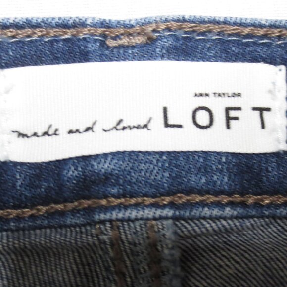 LOFT womens JEANS denim SKINNY CROPPED high waist ANN TAYLOR SIZE 14 - Picture 6 of 12